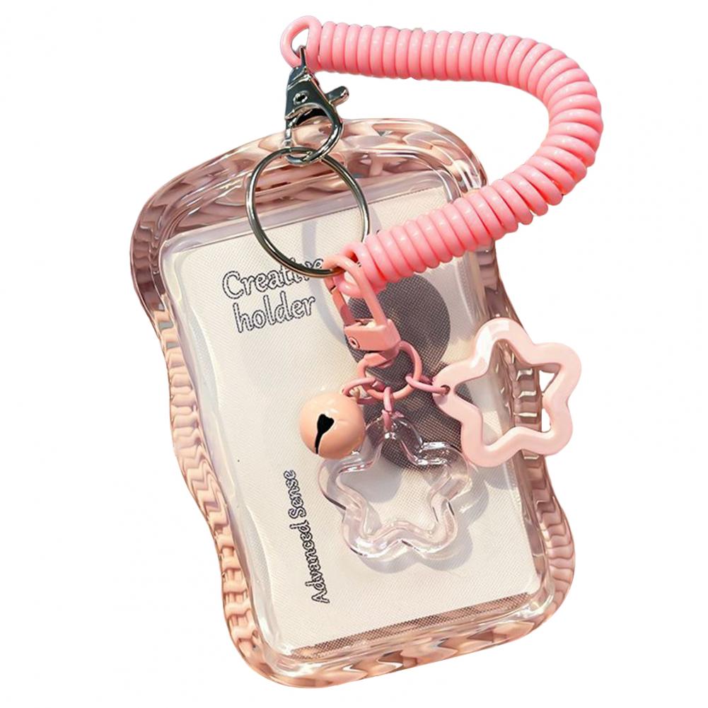 11cm ID Badge Holder With Keychain And Spring Rope Silicone Card Sleeve Protective Case With Bell Decor Office Hospital School