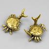 Retro Brass Miniatures Weightlifting Crab Ornament Animal Sculpture Pen Holder Desktop Decor Crafts Collections Crab Figurine