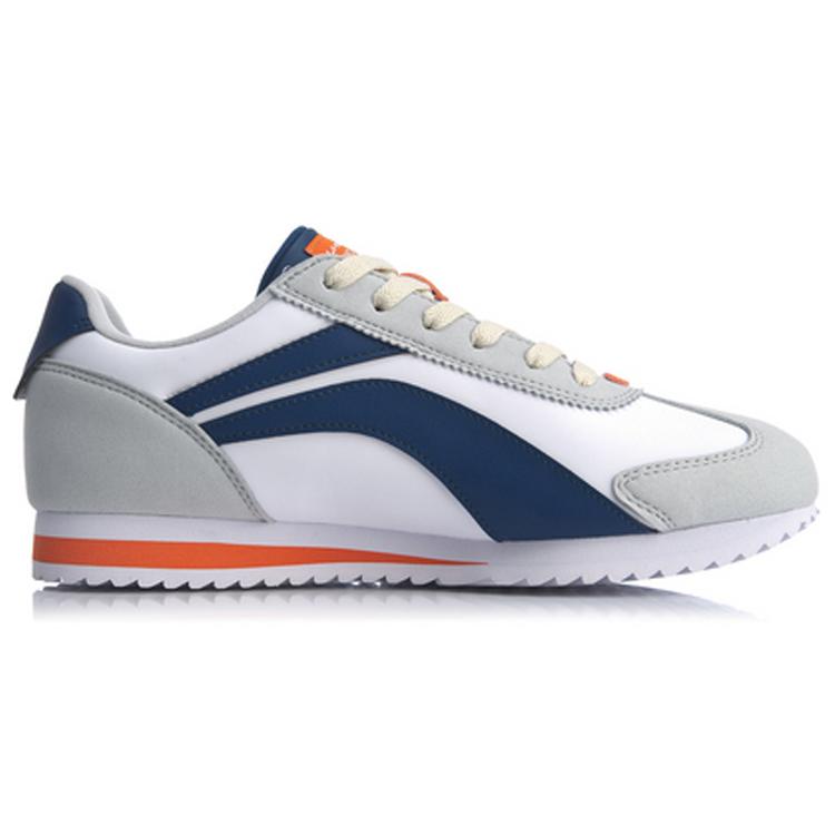 Li Ning 3K Synthetic Leather Non slip Lightweight Low top Sports Casual Shoes Men's White Gray Blue AGCQ019-5