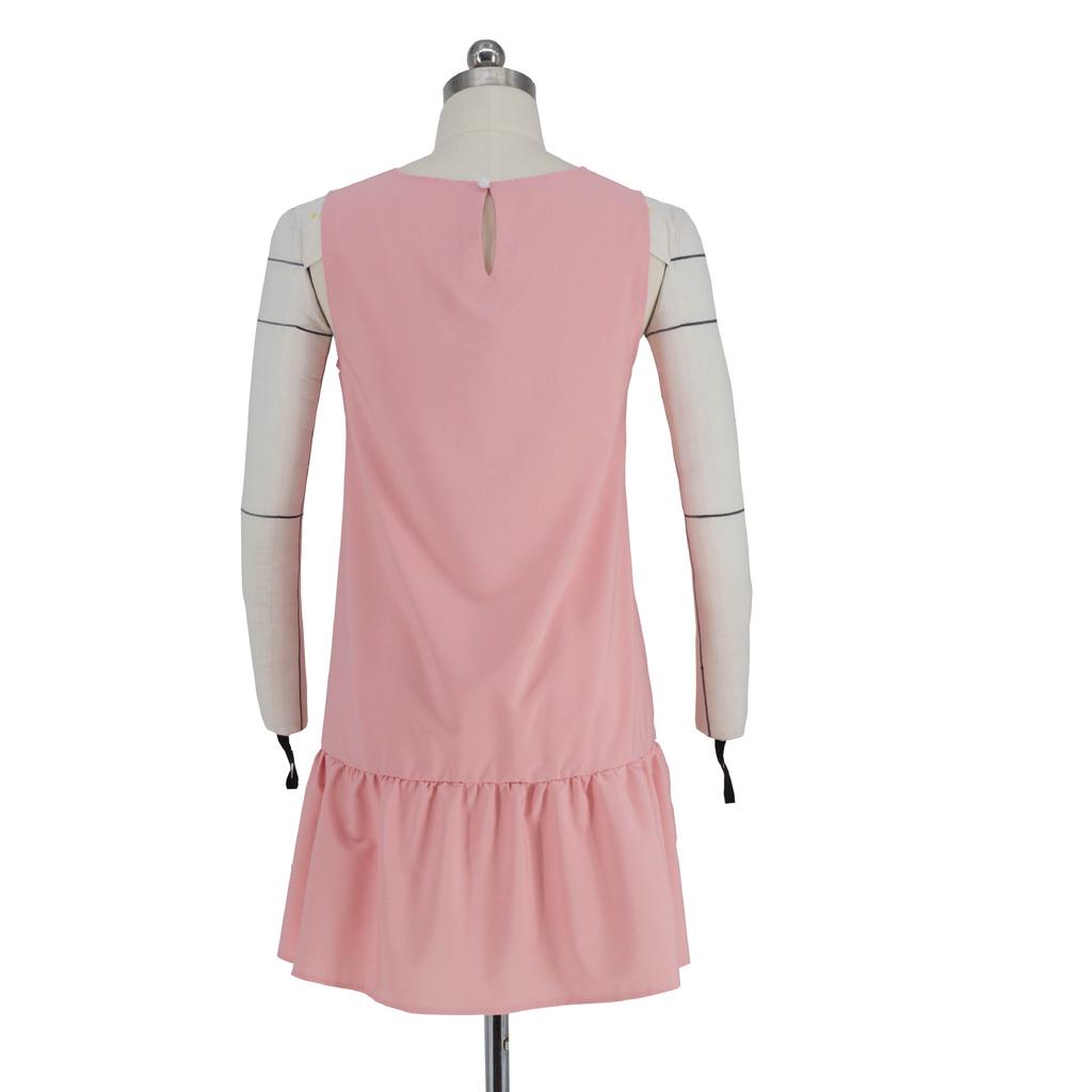 Dámské letní šaty bez rukávů s kulatým výstřihem, s kulatým výstřihem, ležérní šaty, dámské, venkovní, prázdninové párty minišaty