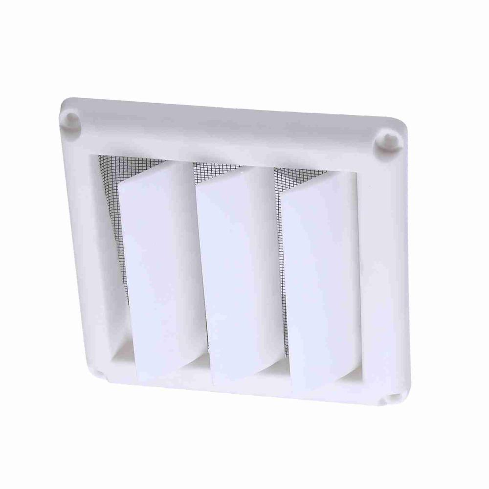 White Exhaust Vent Cover With Net Ventilation Grill Active Louver Dryer Outlet Cover  House Outside