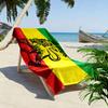Large Beach Towel with Rastafari Lion Flag Print, Quick Dry, Soft and Absorbent, for Reggae Fans Beach Pool Travel