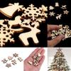 100Pcs Christmas Decorative Wood Chips Natural Wooden DIY Christmas Tree Hanging Pendant HomeDecor Christmas WoodChip Craft Gift