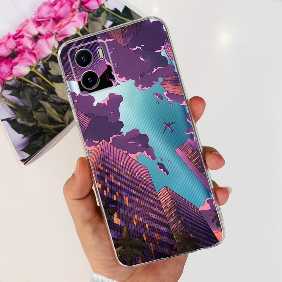 For Vivo Y15s Y15A Y15C Case V2134 V2120 V2147 V2139 Popular Flower Slim Soft Silicone Clear Back Cover For Vivo Y01 V2166 Funda