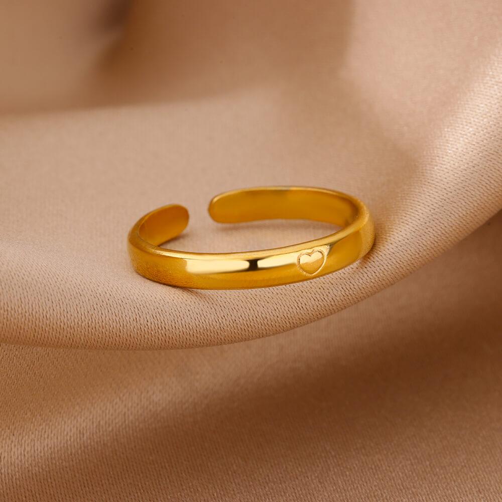 French style Stainless Steel Rings for Women Retro Vintage Gold Color Ring Wedding Jewelry Anti Fading Accessories Gifts 2024