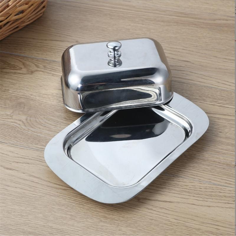 Multipurpose Stainless Steel Cheese And Butter Storage Container Square Design Kitchenwares For Freshness Snacks Baking