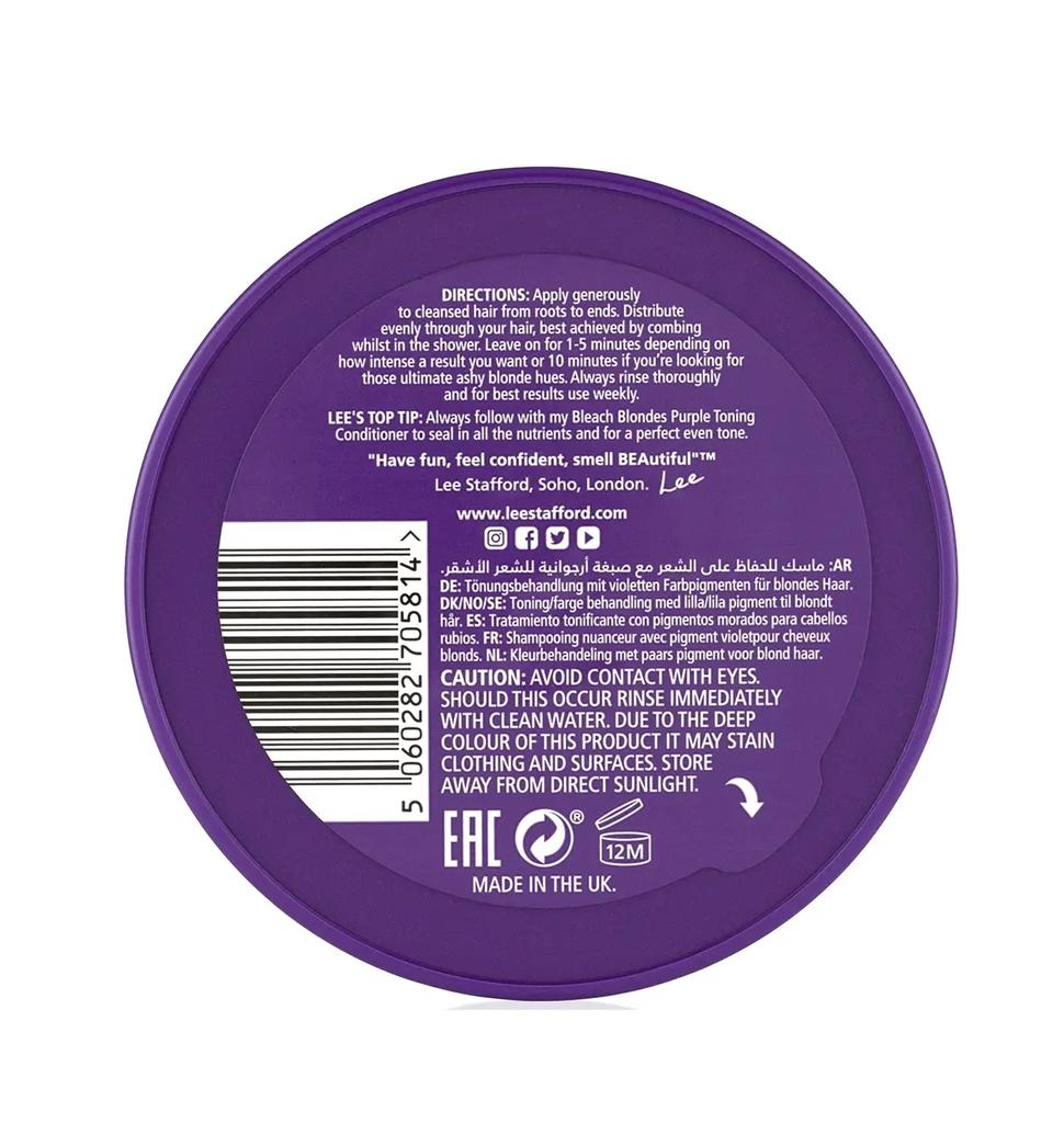 Маска от желтизны осветленных волос Bleach Blondes Purple Toning Treatment Mask Lee Stafford 200 мл