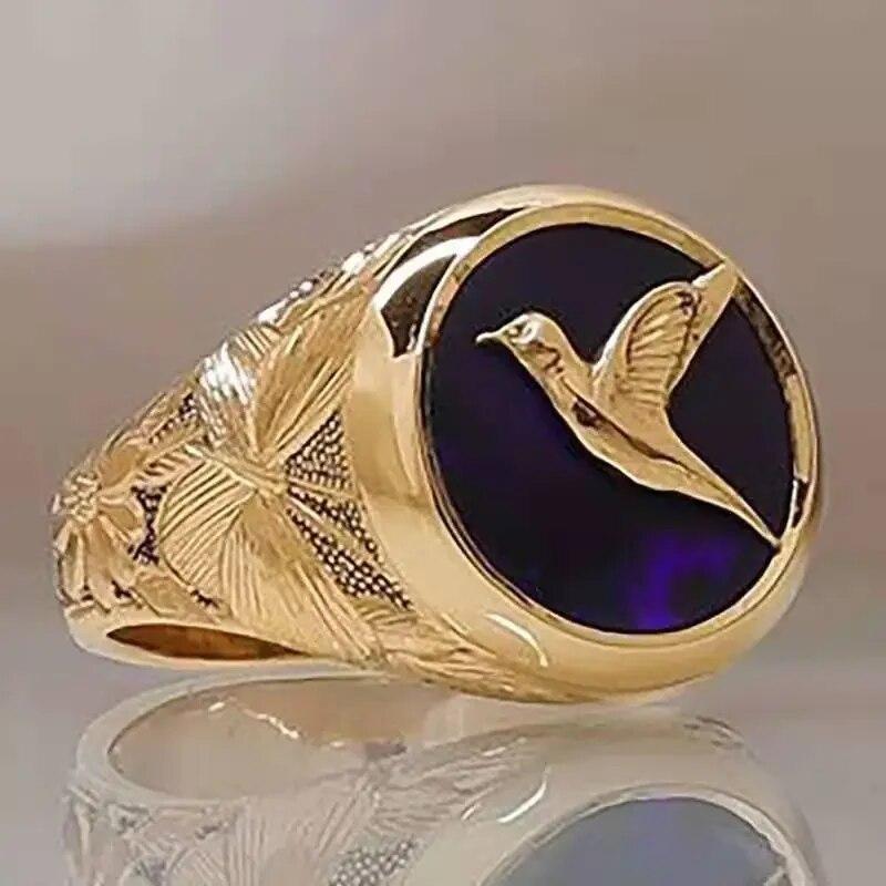 Domineering Metal  Men's Ring Punk Style Enamel Animal Male Rings Jewelry Hand Accessories