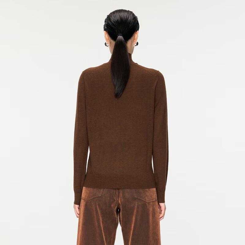 JNBY 2024 Winter Half-High Collar Wool Blend Pullover Sweater 5OA310440