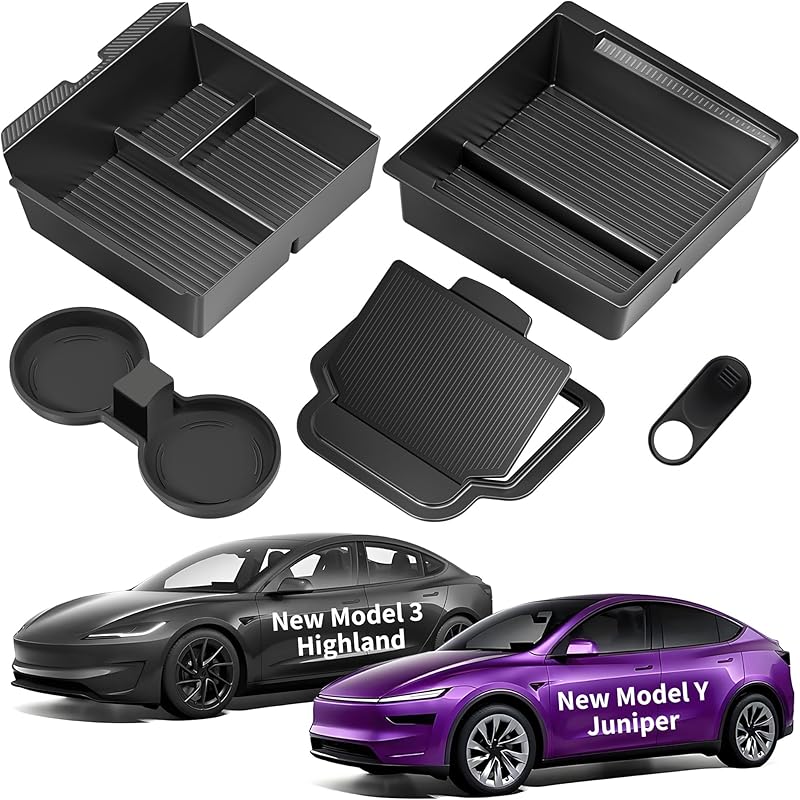 Center Console Organizer Tray For Tesla Model Y Juniper Accessories 2025 2026/For Tesla Model 3 Highland Accessories 2024 2025 2026 [Slide