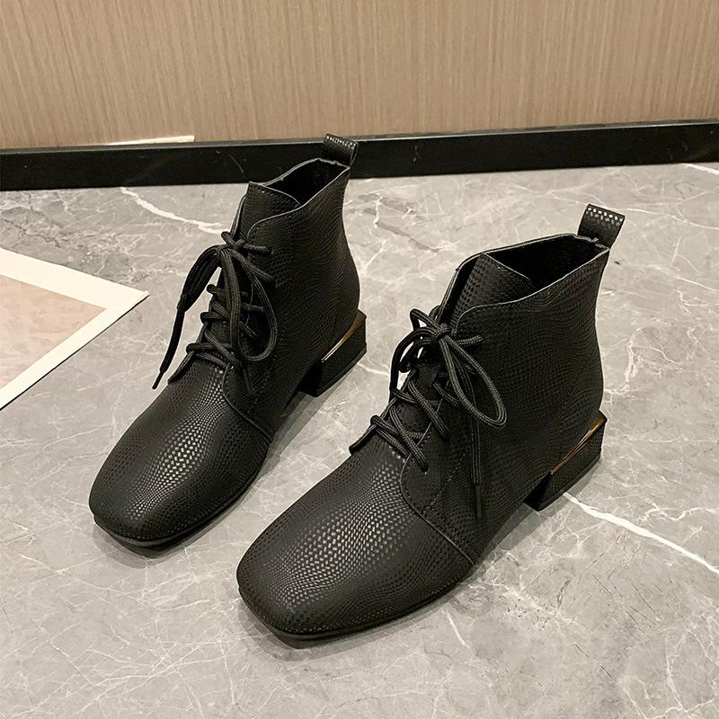 Европейские и американские черные одинарные ботинки женские новые осенне-зимние 2024 года — фото 8