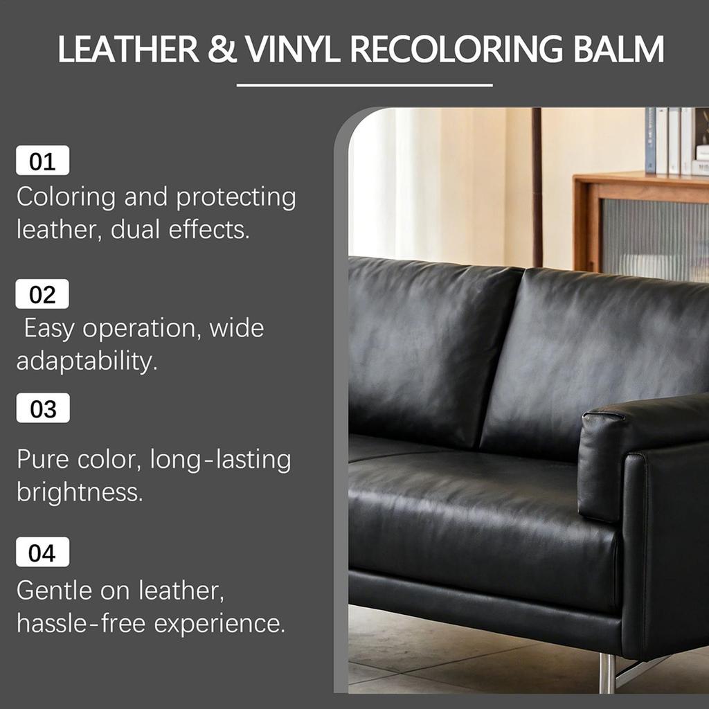 Home Leather Balm 100g Scratch Filling with Sponge Home Leather Recoloring Cream for Sofa Couch Chair Headboard Car Seats Bags