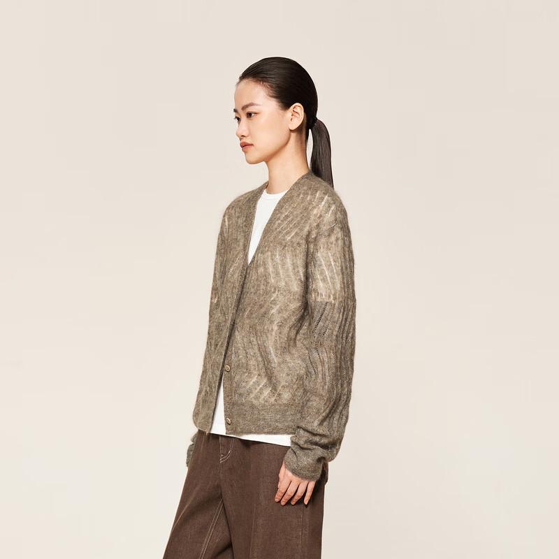LESS 2024 Autumn V-Neck Cardigan Sweater