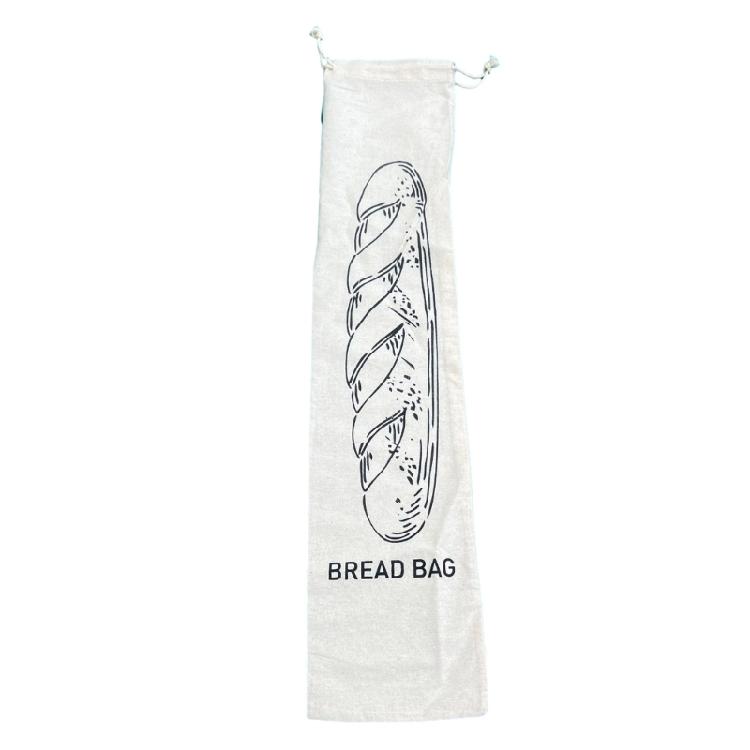 Sustainable Packaging Pouch Functional Linen Drawstring Bag for Bread and Fruits
