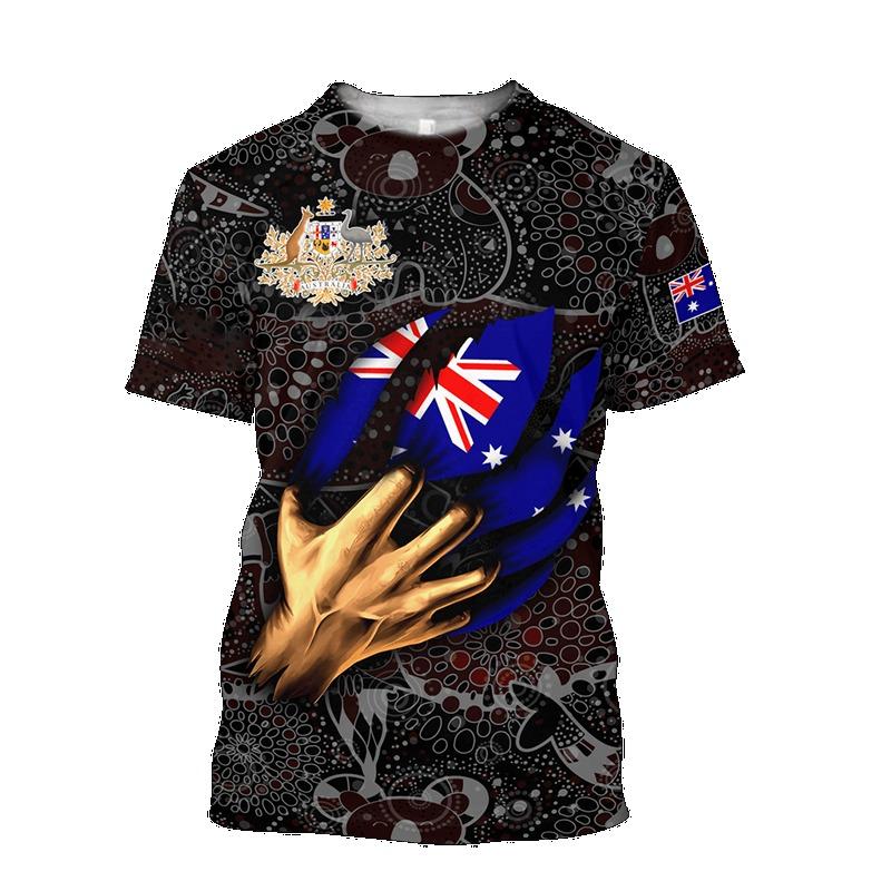 Australien Flagge T-Shirts Herren T-Shirt Camouflage Print Sweatshirt Sommer Rundhals koala Jersey Mode Kurzarm Kleidung Tops