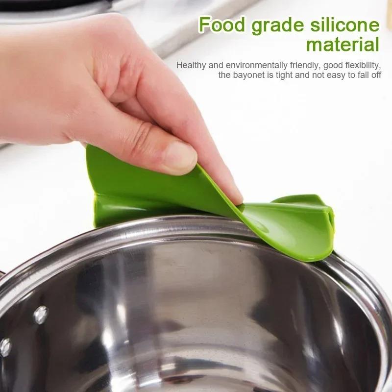 1/3pc Silicone Kitchen Funnel Anti-spill On Pour Soup Spout Funnel Flow Nozzle Pan Leakproof Tool Kitchen Pouring Tools Accessory