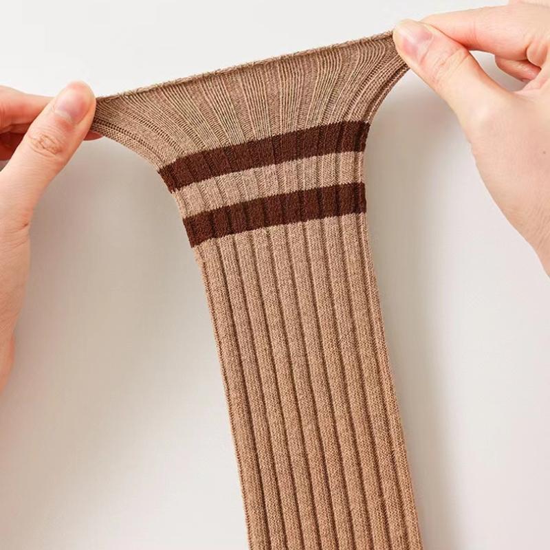 1 Pairs/ Kids Knee High Long Socks Soft Cotton Black White Stripes Children Sports Socks Boys Girls Classic Preppy Style Sock