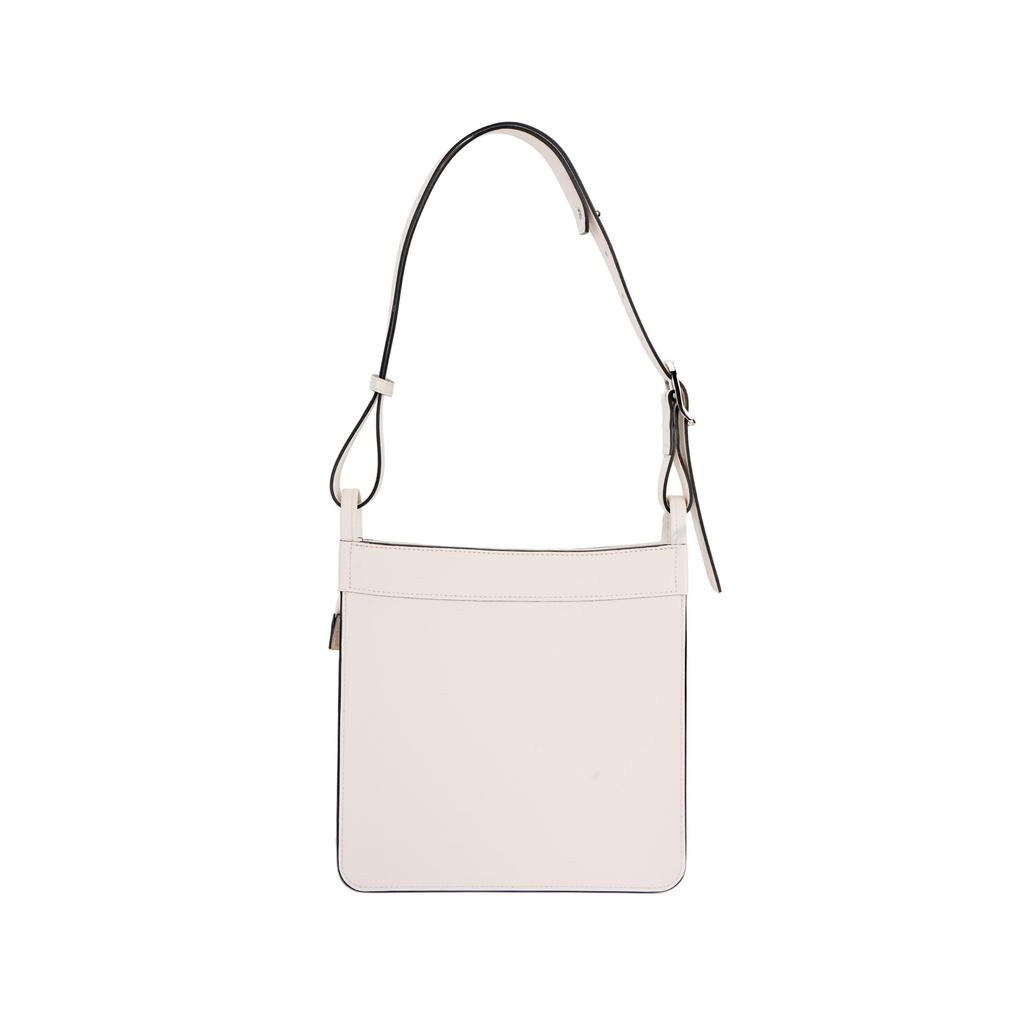 Longchamp Le Foulonné Silver Metal Zipper Closure Calfskin Hobo Bag Women Handbags White 10272HFI037