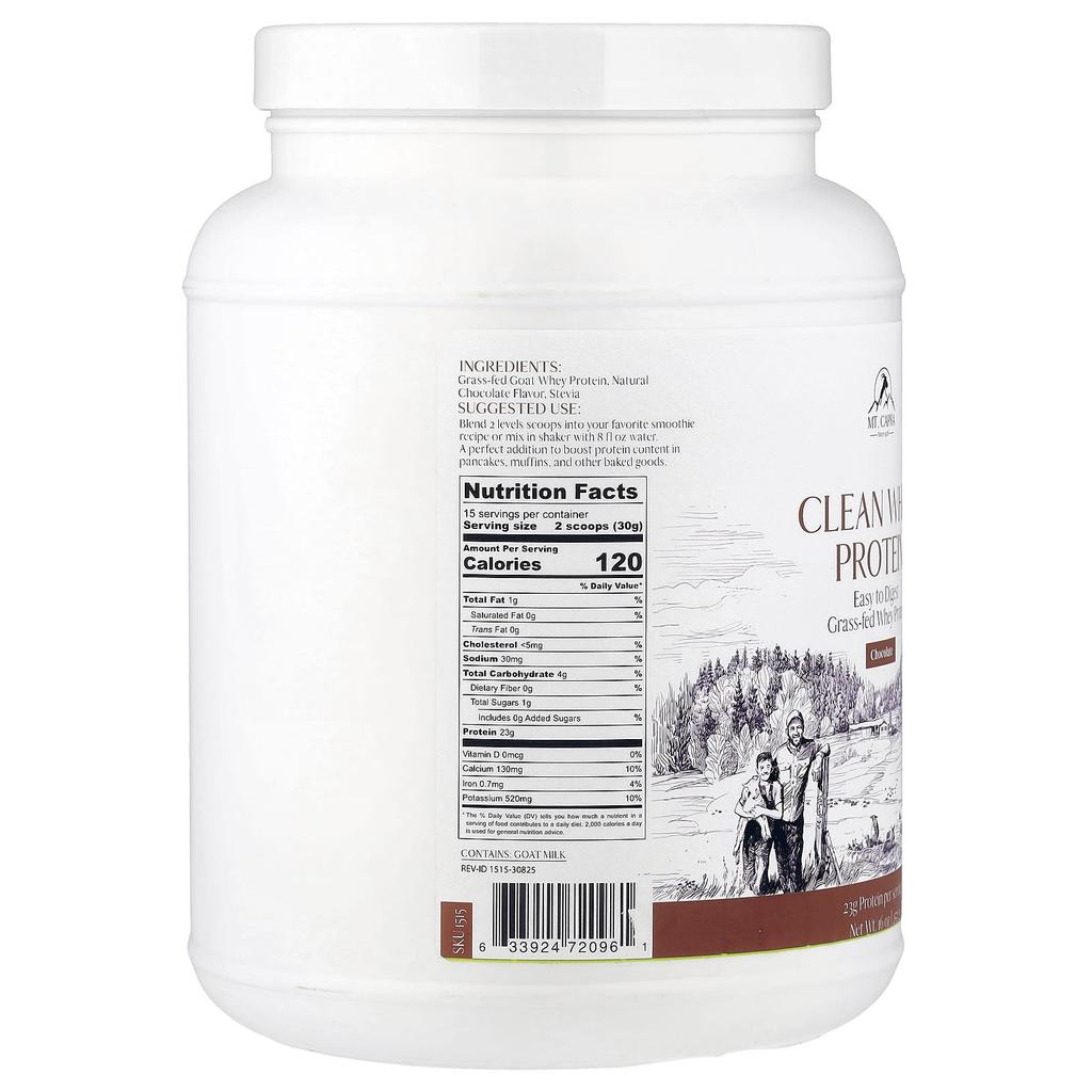 Mt. Capra, Natural Whey Protein, Chocolate, 453g (16oz)