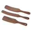 3 PCS Wooden Spatula with Wide Shovel Head Non Slip Teak Turner Spatula for Steak Pizza Milk Salad