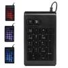 Backlit Keypad USB Wired Numeric 19‑Key Keyboard Mechanical Feel Tricolor Breathing Black(Black )