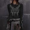 Y2K New Women's Top Long Sleeved T-shirt Gothic Dark Clothing