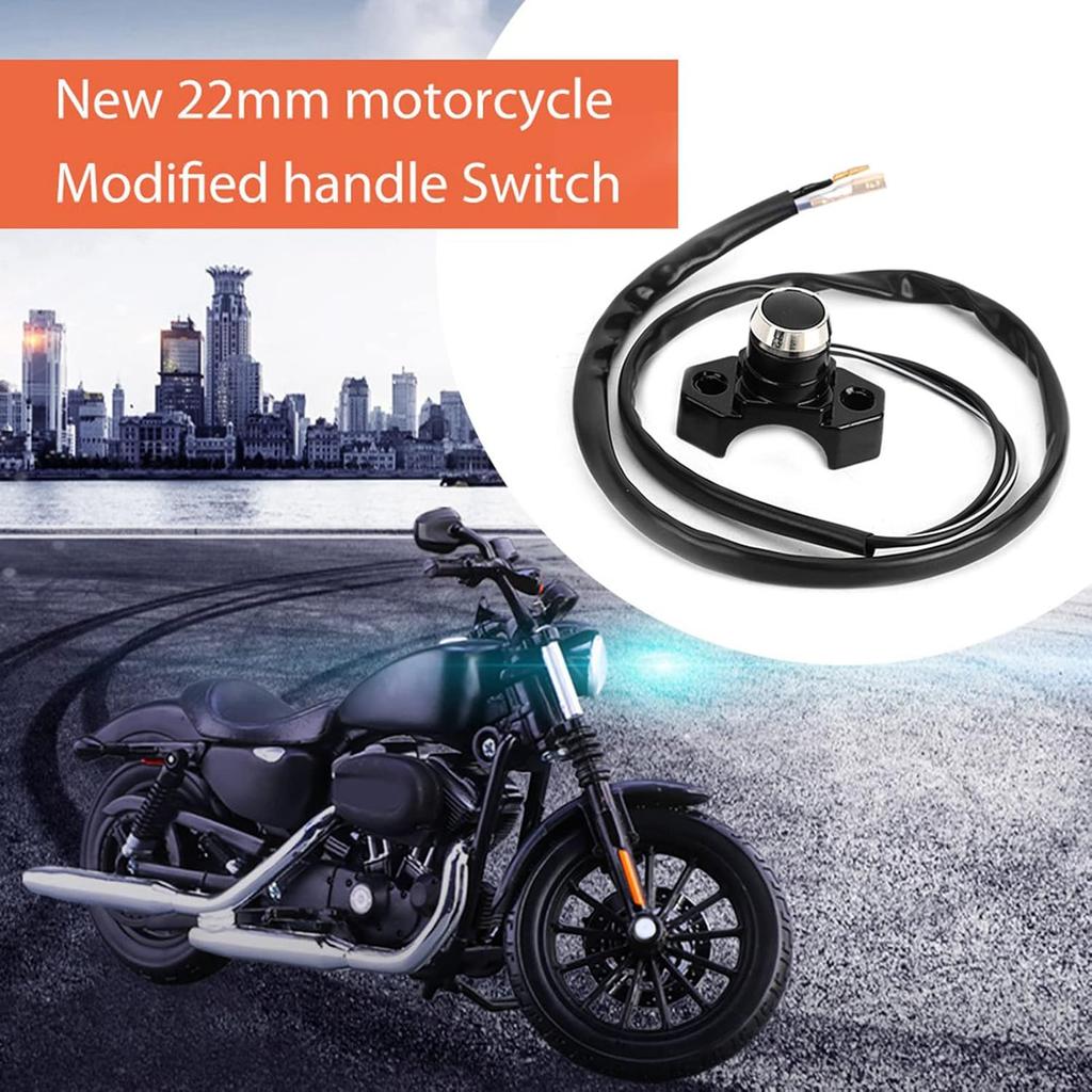Qiilu Motorcycle Handlebar Engine Start Stop Button Switch Universal for Most Motorcycles Dirt Bike ATV with 22mm Handlebar Model C Black
