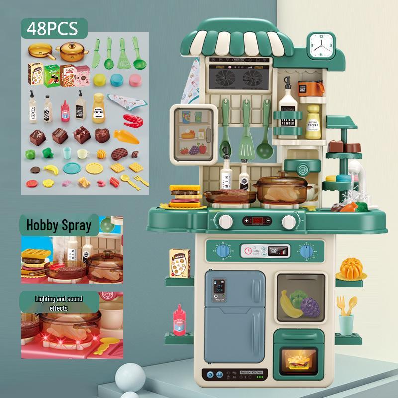 Children s Kitchen Toy Set: Role-Playing Cooking Toy with Spray for Girls