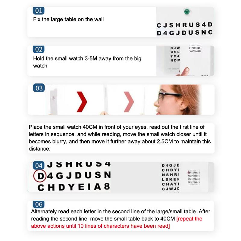 Visual Acuity Chart Refractive Ability Font Training Distance And Near Card Operation Test Size And Shape Eye Alphabet Table