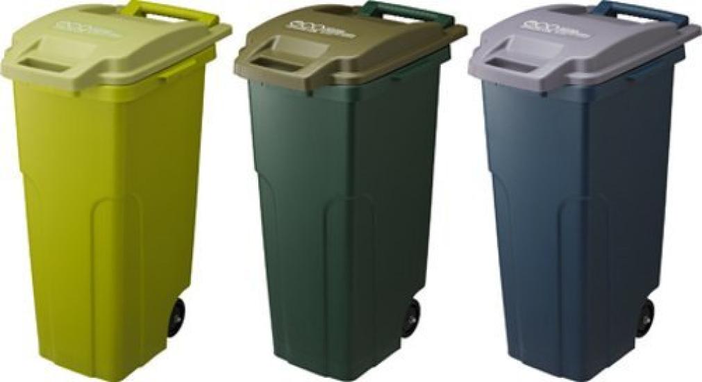 Velký odpadkový koš Squirrel, kontejner na kolečka, styl 2, tmavě modrá, 74 l, 2 kolečka, ekologický, vyrobeno v Japonsku, CS2-70C2