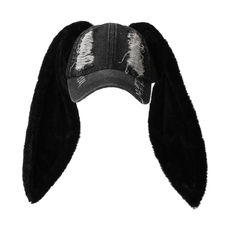 Baseballkappe mit Plüschhasenohren, flexibler Snapback-Verschluss, Dad-Cap, Anime-Kopfbedeckung für Frauen und Teenager, Mottoparty, Musikfestival