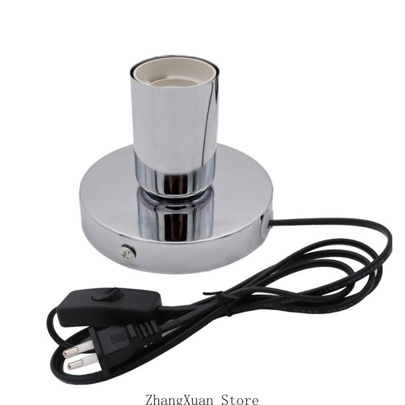 E27 Lamp Socket With 1.8m Cable And Push Button Switches Metal Table Lamp Holder For Home Office Lighting Fixtures 3XUF