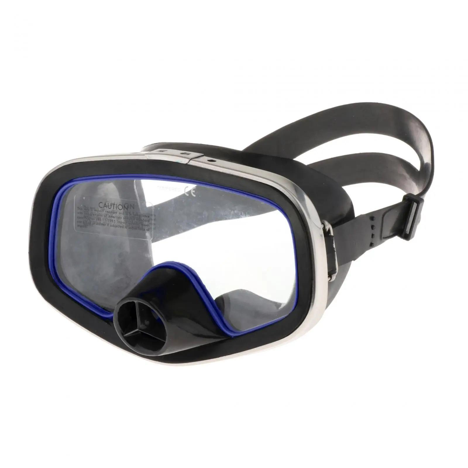 

Large Frame Adult Diving Mask Portable Swim Glasses Leakproof Tempered Glass Snorkeling Mask Diving Equipment Enduring синий