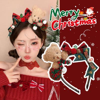 Christmas Sweetheart Little Bear Headband - Cute Plush Hair Accessory & Costume Decoration for Autumn/Winter