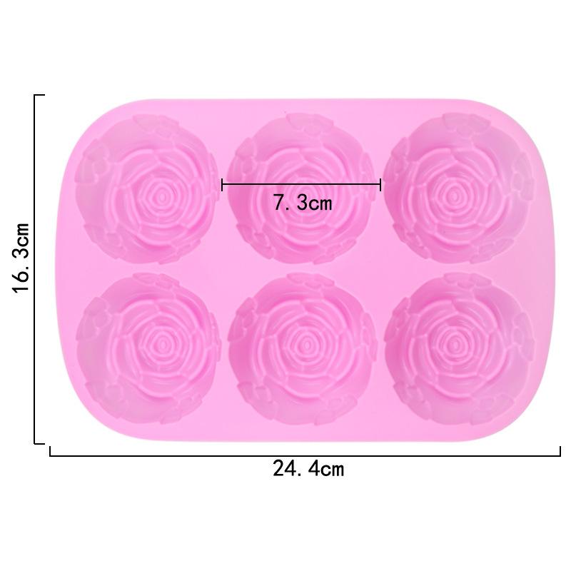 6 Holes Handmade Soap Silicone Mold Various Aromatherapy Candle Molds DIY Handmade Baking Cake Chocolate Ice Mold