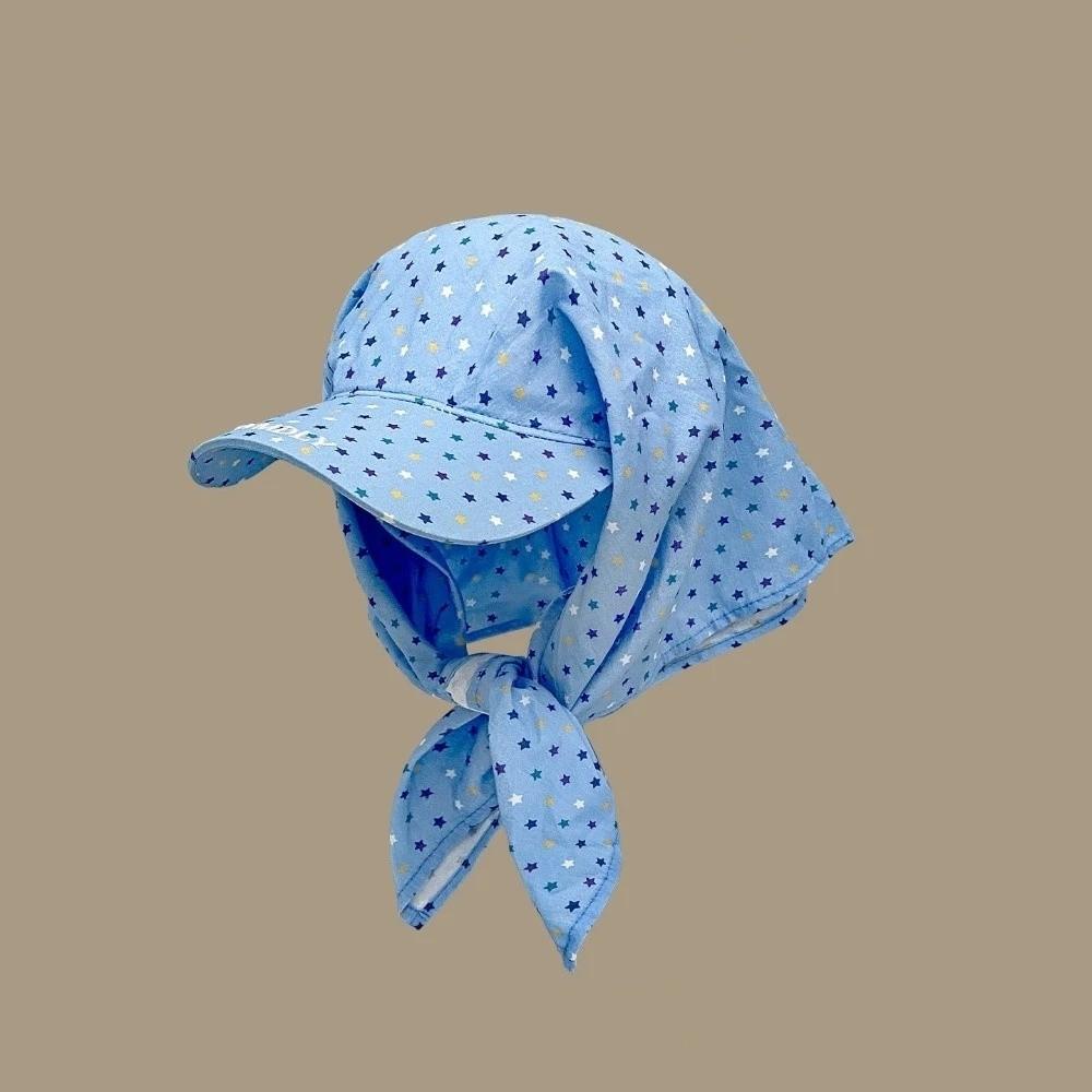 Fashion Breathable Scarf Hat UV Protection Sun Protection Sun Hat Korean Style Star Print Visor Cap Summer