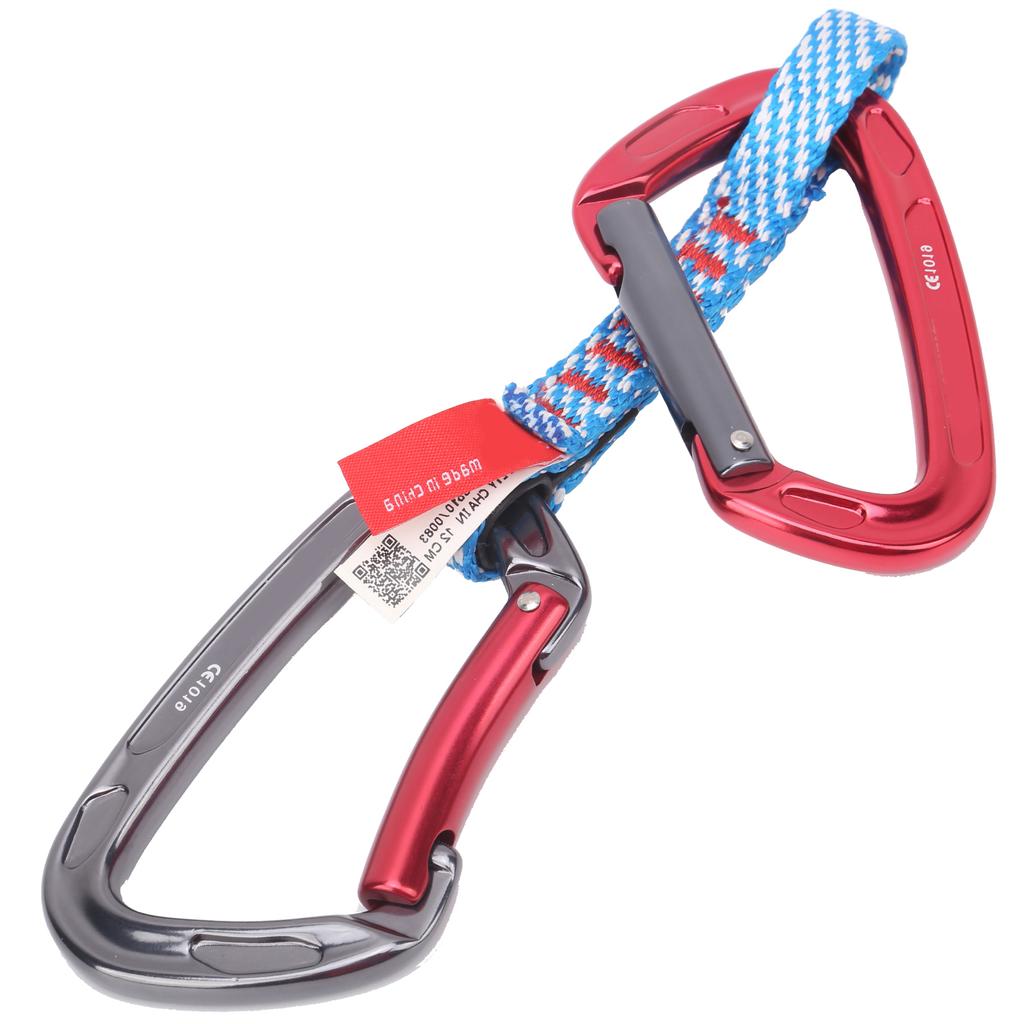 CAMNAL Outdoor Climbing Quickdraw Set Straight Gate and Bent Gate Carabiner 27CM