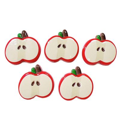 10pcs Kawaii Cartoon 3D Apple Resin Refrigerator Magnet Souvenir Fridge Magnet Cake Candy Sticker