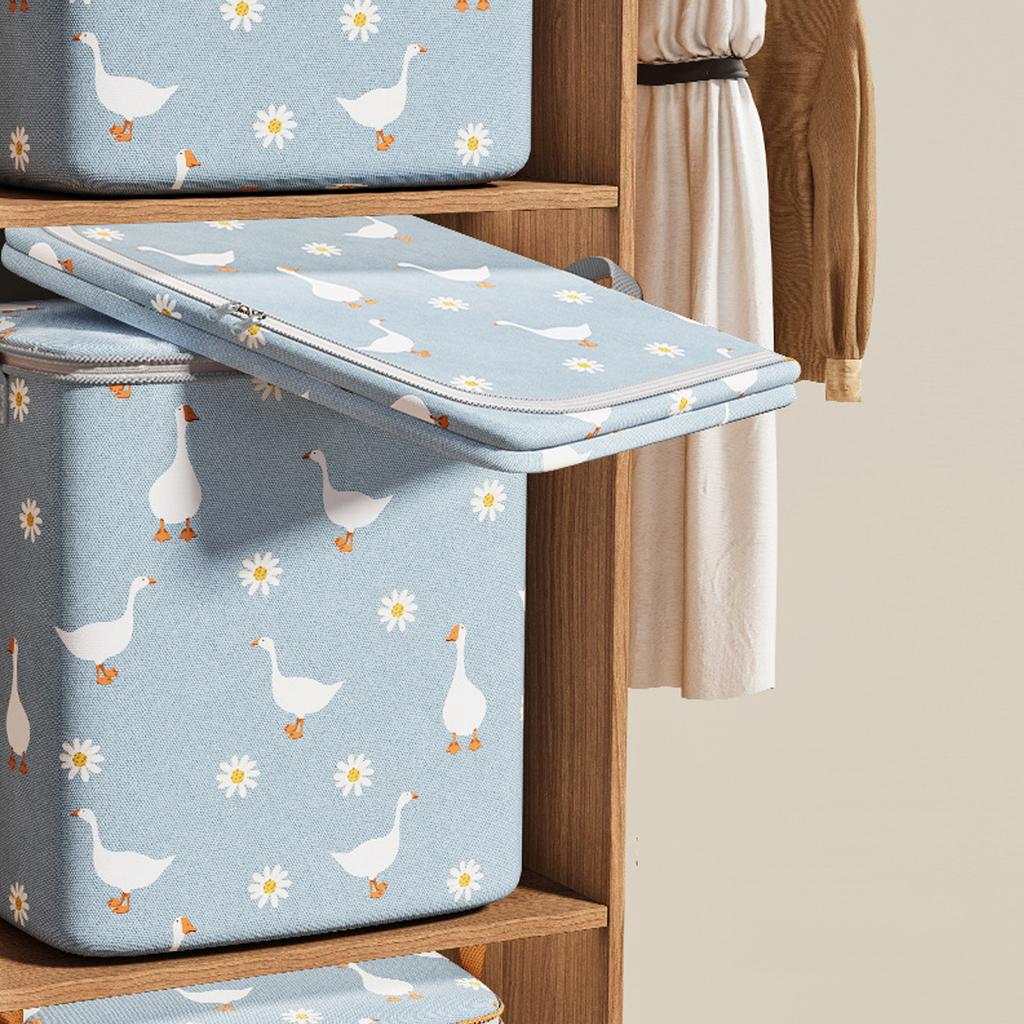 Cute Daisy and Duck Quilt Storage Bag Dustproof Organizer Wardrobe Space Saving Bag Travel Moving Bedding Storage Organization