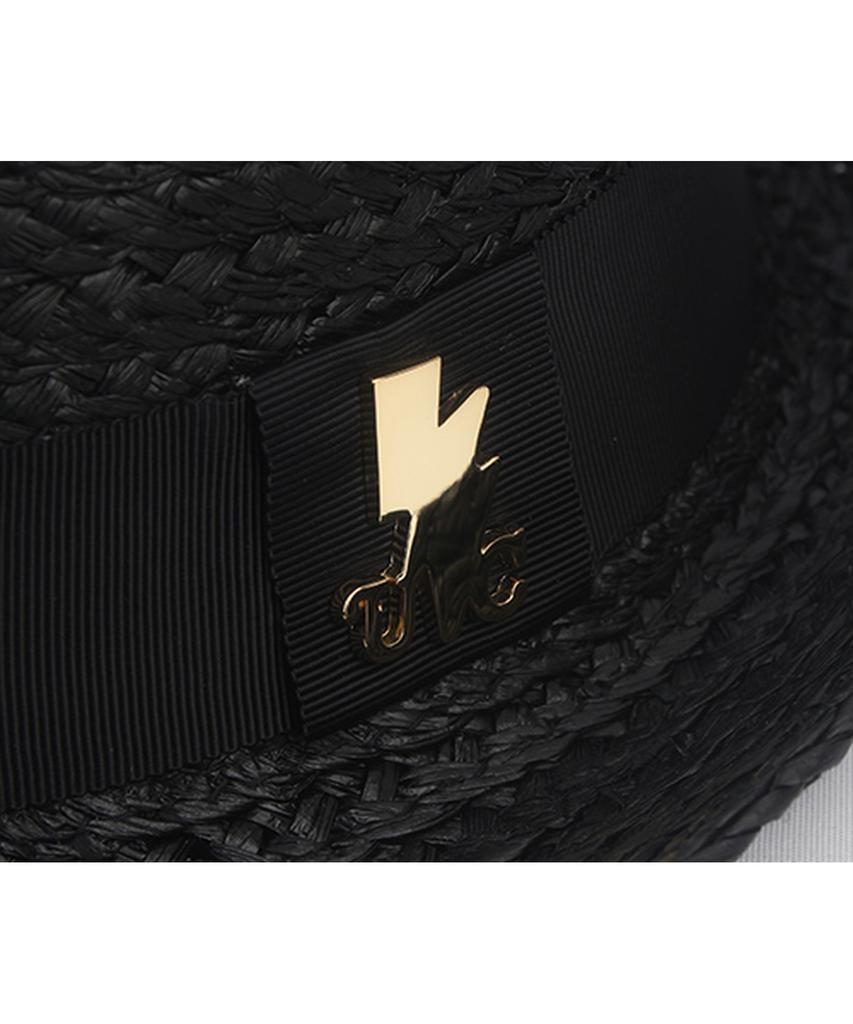 Yunibeosyeolkemiseuteuli Bu Raffia Line Black Fedora Summer Hat