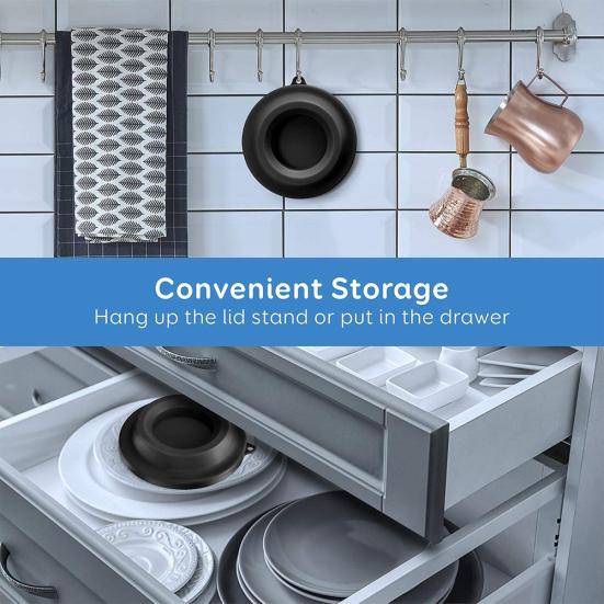 Electric Pressure Cooker Lid Stand Silicone Holder Storage Rack Kitchen Gadget