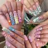 Mini Fünfblättrige Blume Nagelkunstdekorationen mit Stahlkugel, gemischte Farben - DIY Nageldekorationszubehör