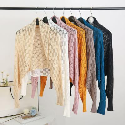 Summer Honeycomb Sleeves Ice Silk Shawl Knitted Fake Collar Hollow Out Fashion Shawl