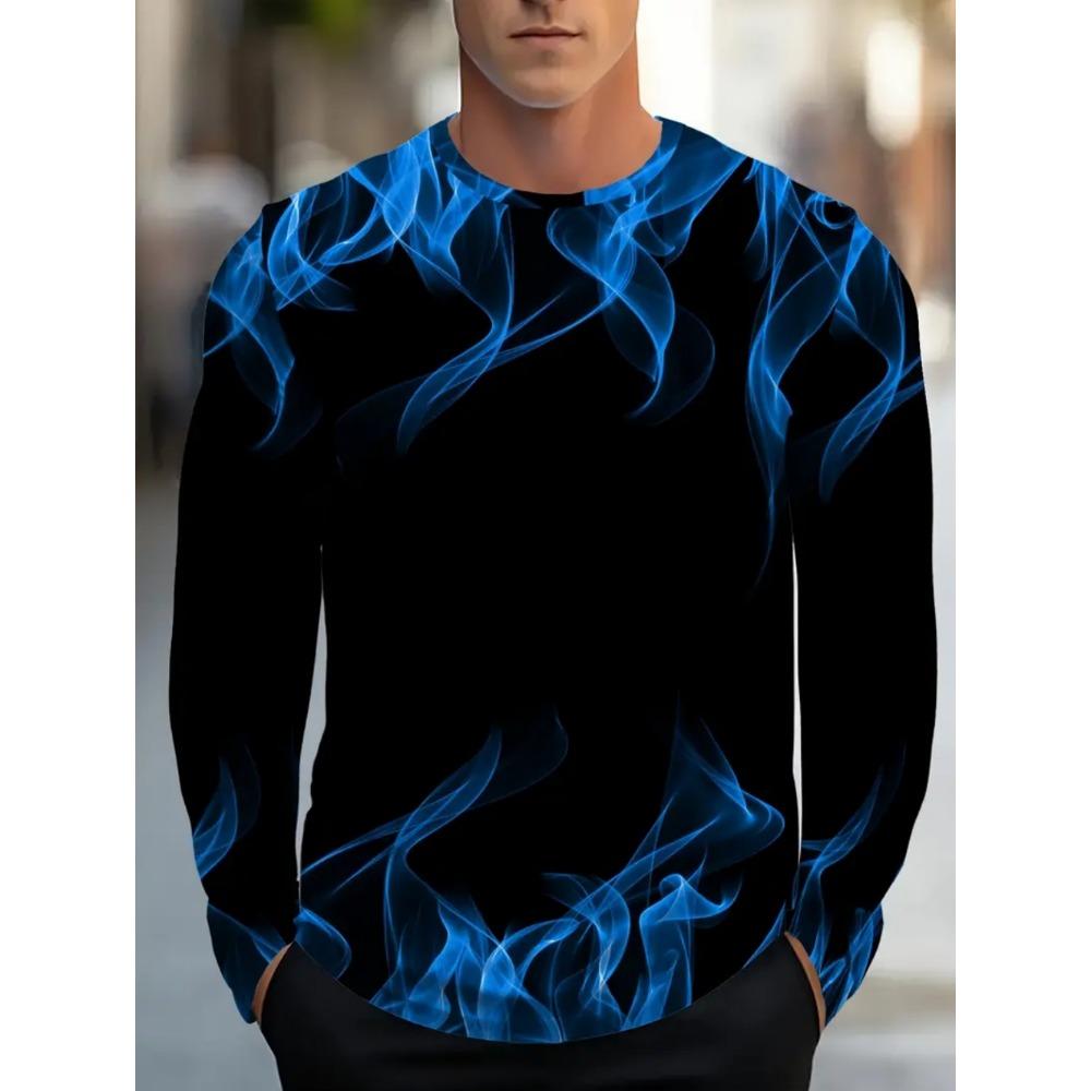 

Футболка с длинным рукавом с 3D-принтом, оверсайз, модный топ, легкий, повседневный, мужской 5XL