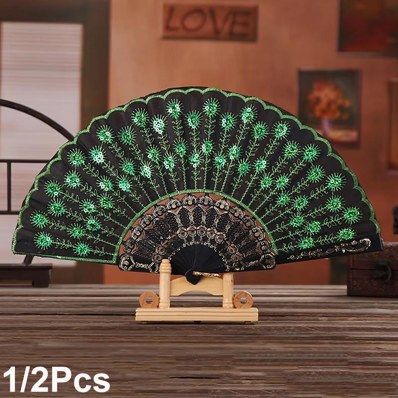 1PC Vibrant Colors Dance Performances Peacock Elegant Temperament Folding Durable Exquisite Gifts Decorated Dance Prop