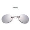 Rimless Retro Round Ultralight Clip-on Sunglasses - Matrix Morpheus Style