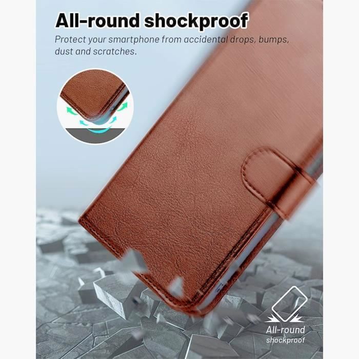 Skyddsfodral - BOOLING - för Samsung Galaxy A55 5G - Lädereffekt - Stötsäkert - Brunt