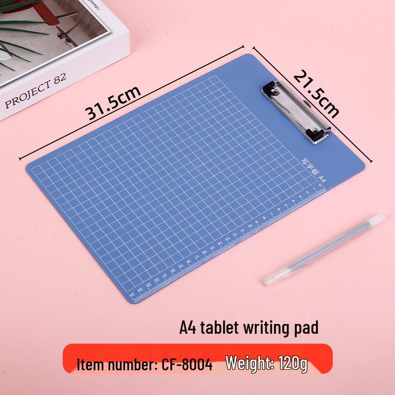 Verdickte Hartplastik-Schreibunterlage mit Klemme