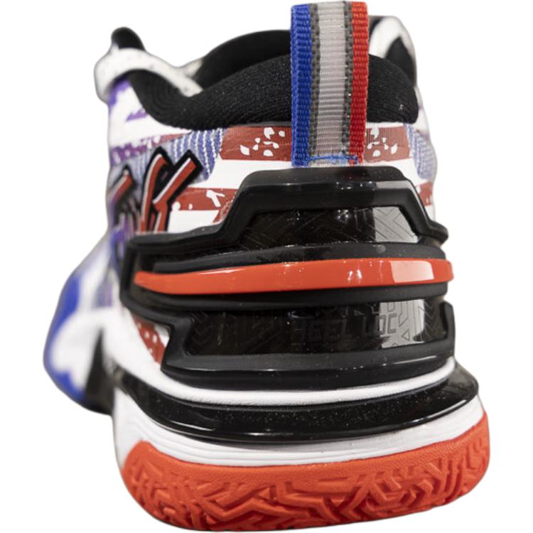 Li Ning Kids Basketball Comfortable Fashion Versatile Non-Slip Wear-Resistant Basketball Shoes Kids sneaker White Blue Red YKBV026-5
