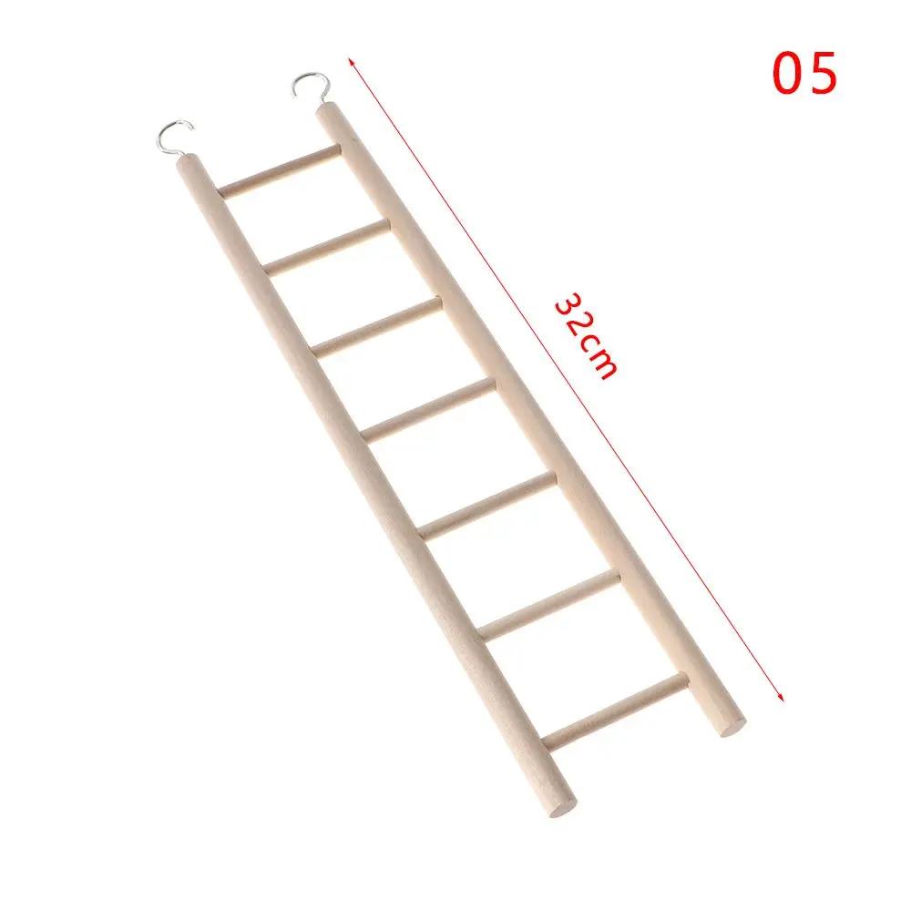 Wooden Ladder Swing Scratcher Climbing Ladder Hamsters Parrot Toys DIY Wood HandCraft Hanging Decor Pet Supplies